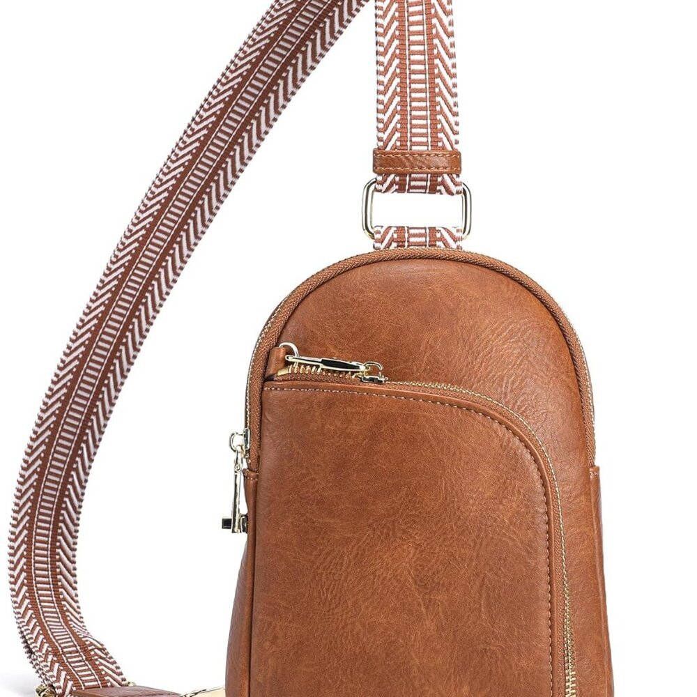 Brown Small Leather Crossbody Sling Bag for Women, RFID-Blocking & Anti-theft Se